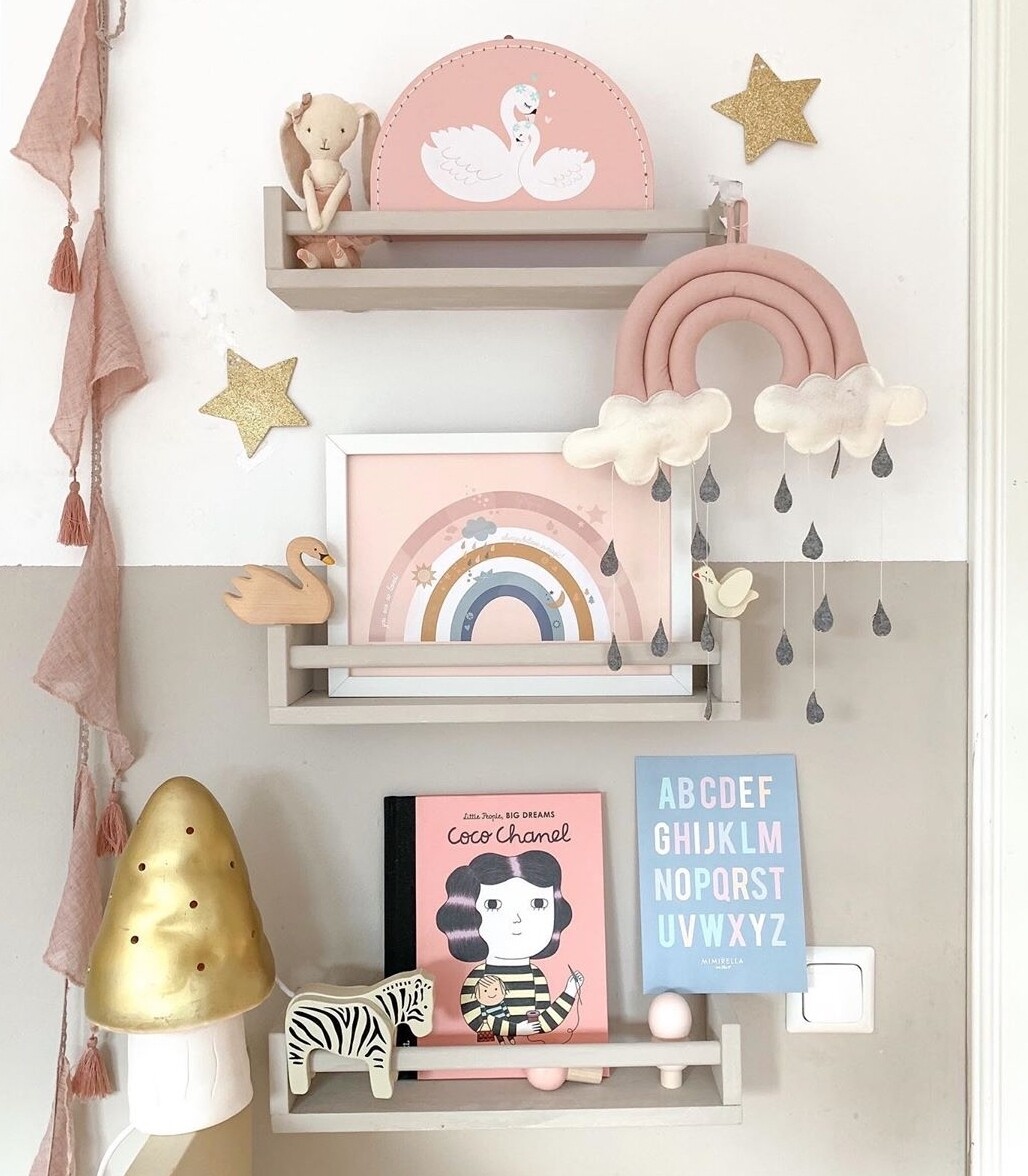 Thin Wall Book Shelf with Side Bar