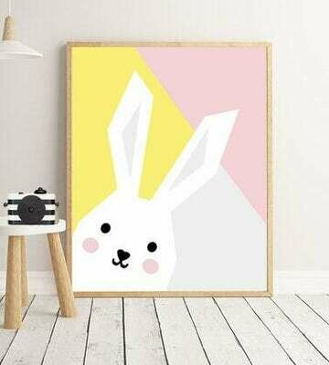 Abstract Bunny Wall Art Print