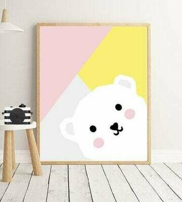 Abstract Bear Wall Art Print