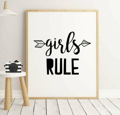 Girls Rule Wall Art Print