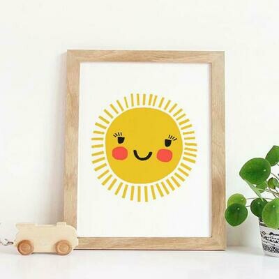 Happy Sun Wall Art Print