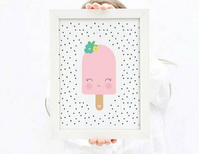 Pink Popsicle Wall Art Print