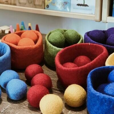 Felt Rainbow Balls - 56 Piece Set