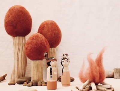 Felt Autumn Trees - Set of 3
